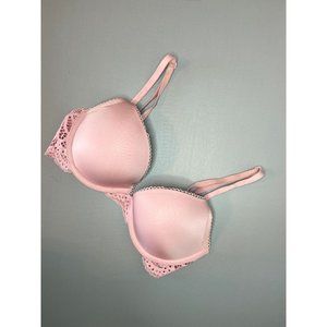 Victorias Secret 32D pink lace dream angels push up bra underwire boost lingerie